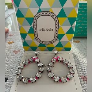 NWT Vintage Stella & Dot Neon Dream Earrings Pink